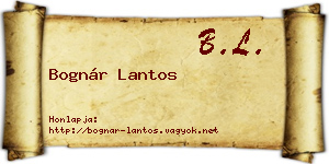 Bognár Lantos névjegykártya